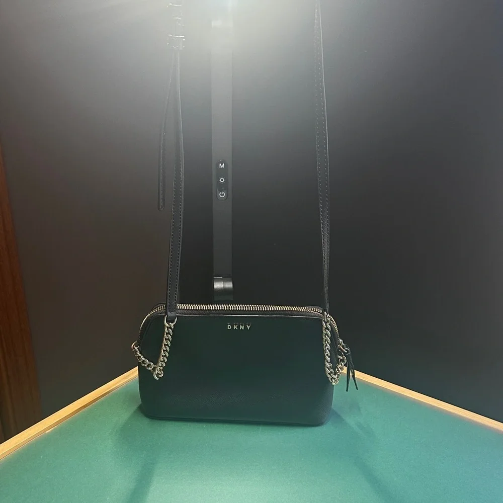 DKNY Black Crossbody Bag with Gold Chain - Picture 3 of 16